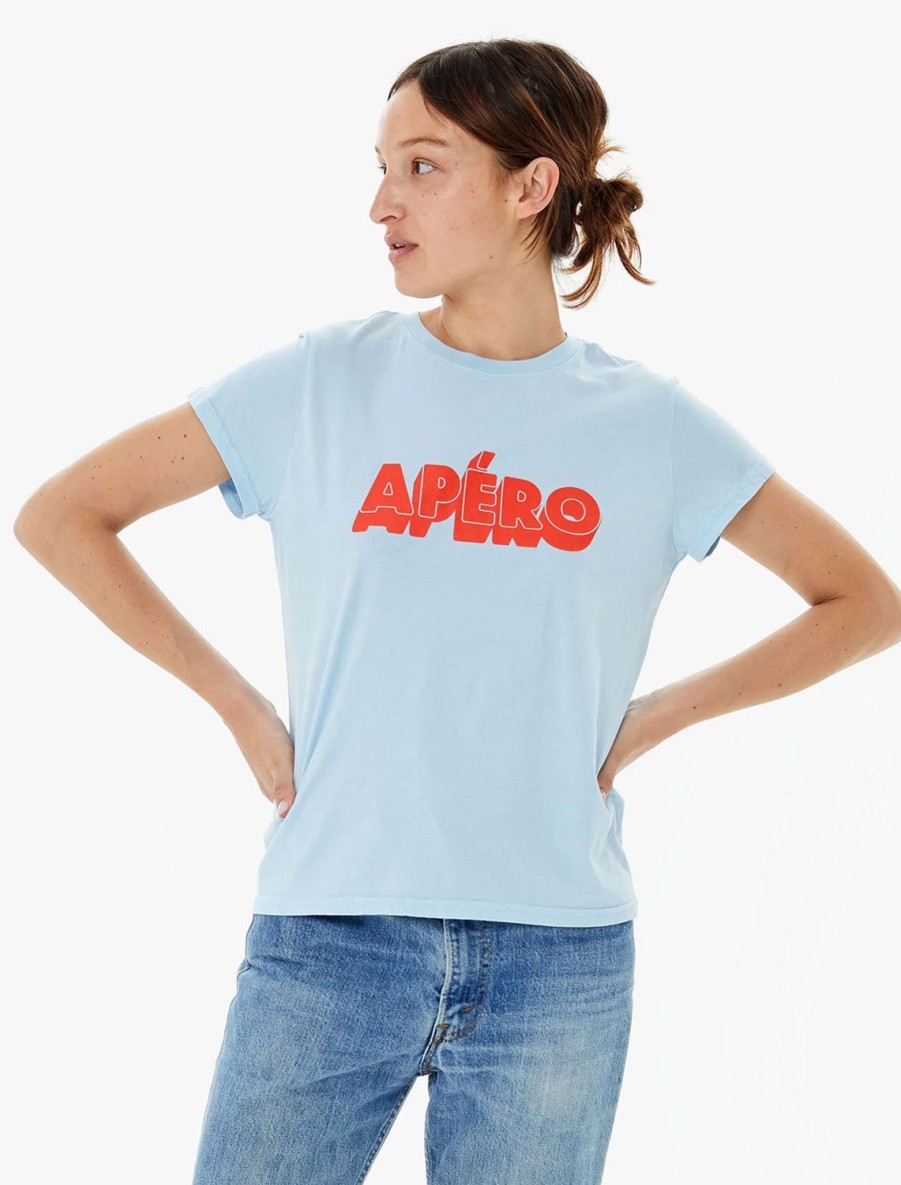 Online Apero Light Blue Classic Tee Lounge Tops + Sweatshirts