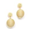 New Gold Metallic Lido Pom Poms Studs