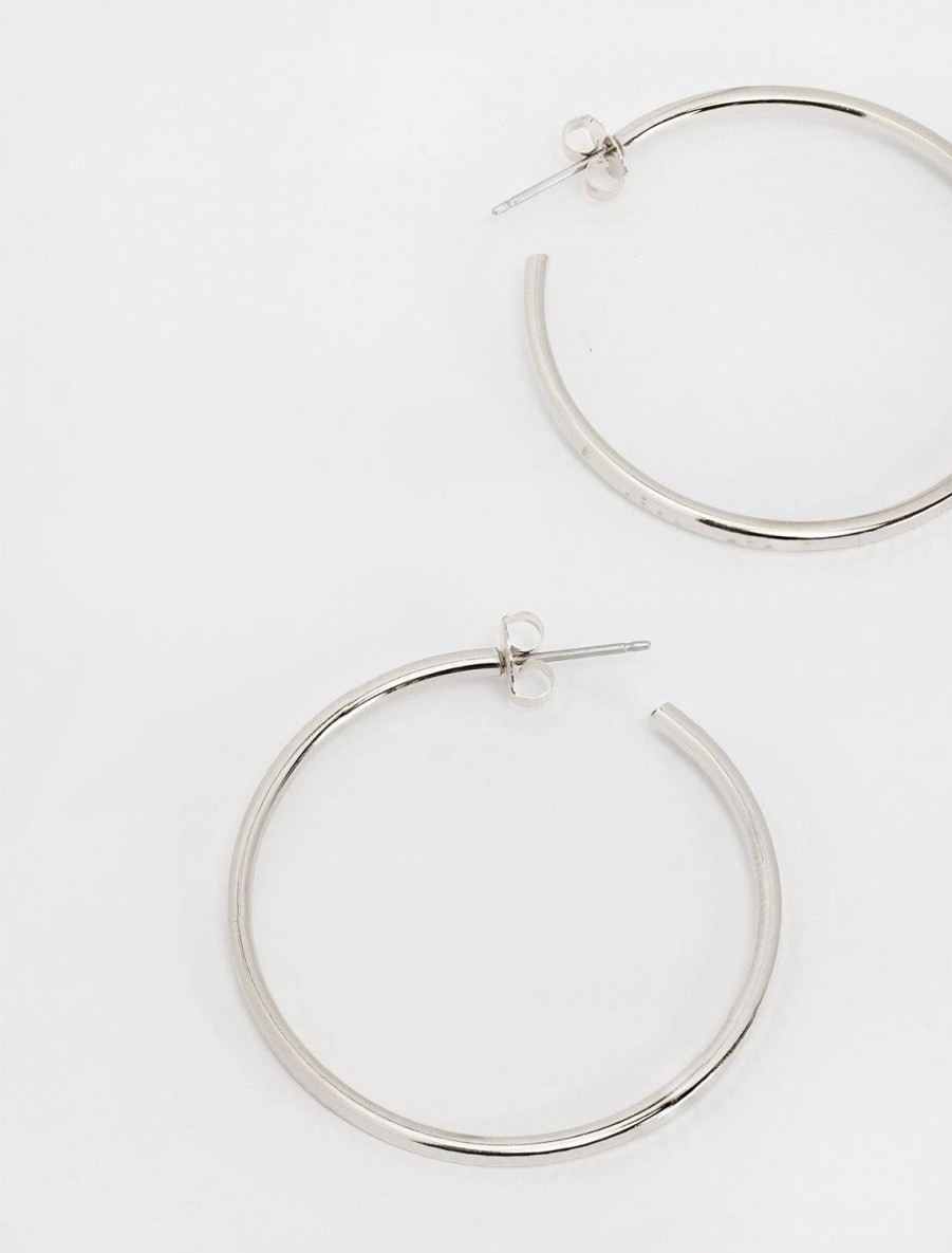 Clearance Disco Ball Hoops In Silver Hoops