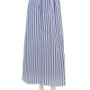 Clearance Puckered Stripe Double Slit Maxi Skirt In Navy Stripe Skirts