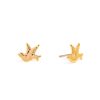 New Dove Studs In Gold Studs