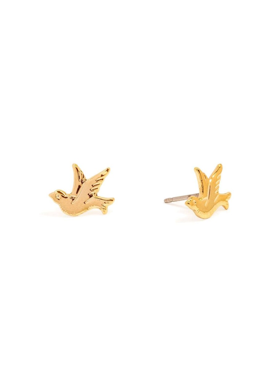 New Dove Studs In Gold Studs