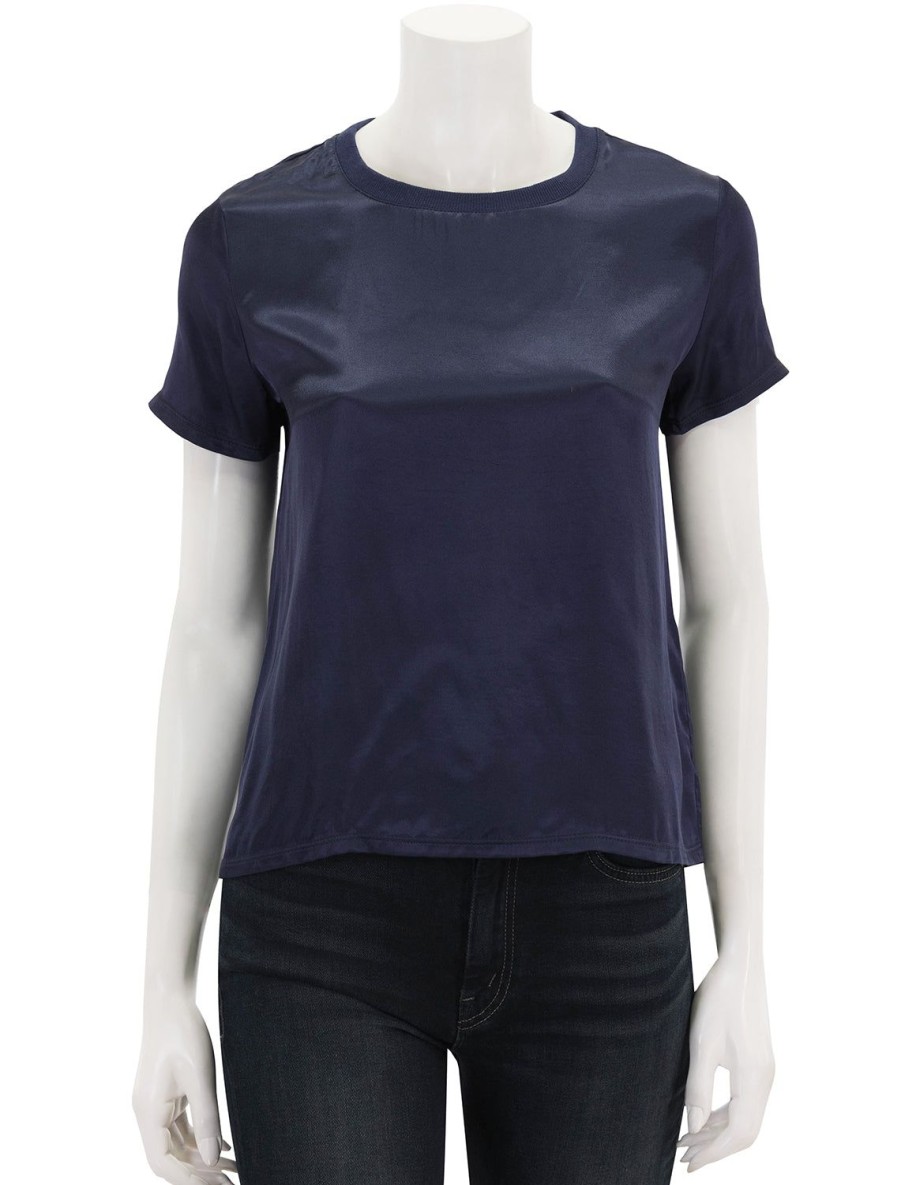 Best Marie Boxy Crop Top In It'S Navy Blouses