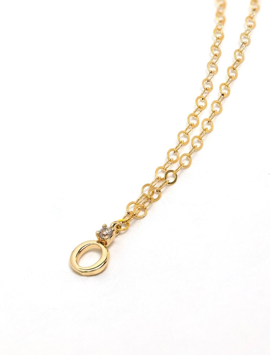 Wholesale Initial And Cz Necklace In Gold | O Delicate