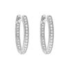 New Delicate Small Pave Oval Hoop Earrings Hoops