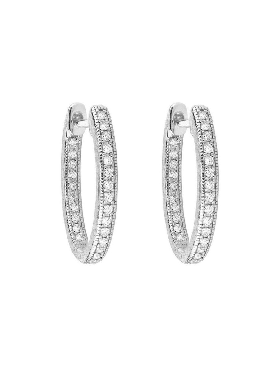 New Delicate Small Pave Oval Hoop Earrings Hoops