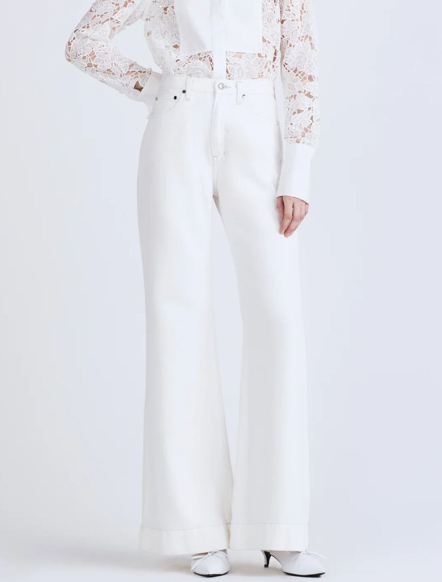 Clearance Coralie High Rise Wide Leg In White Wide Leg + Boyfriend