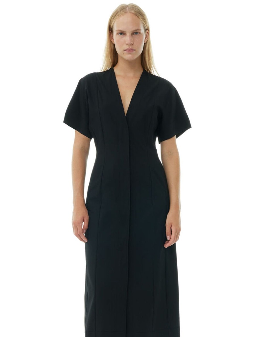 New Melange Midi Dress In Black Black Dresses