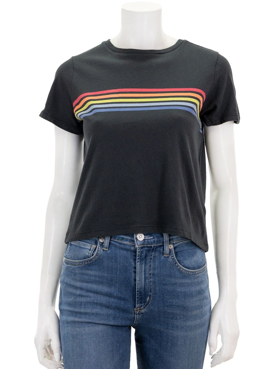 Hot Easy Crop Graphic Tee In Black Lounge Tops + Sweatshirts