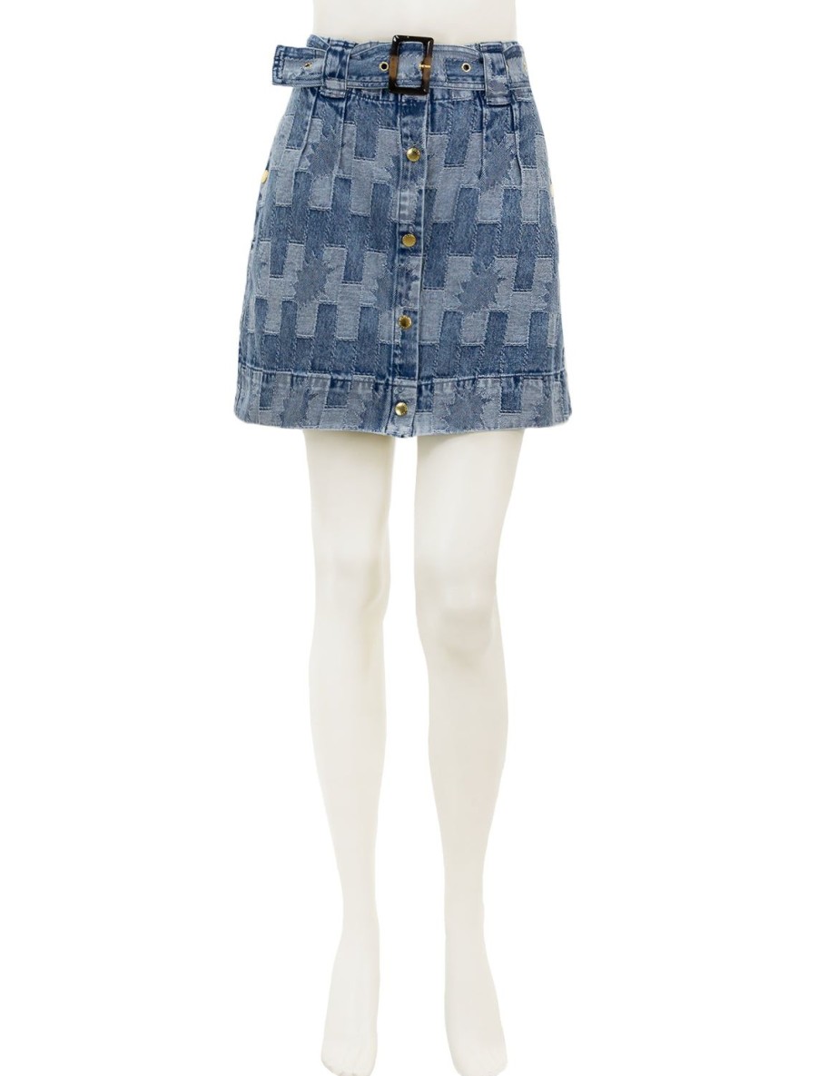 Online Bowhill Mini Skirt In Patchwork Denim Skirts