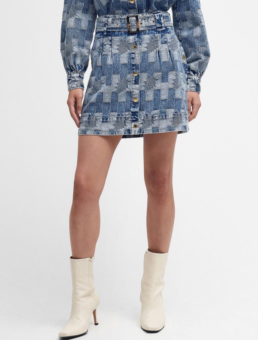 Online Bowhill Mini Skirt In Patchwork Denim Skirts