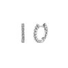 Hot Bezel Set Diamond Huggie Hoops In White Gold Hoops