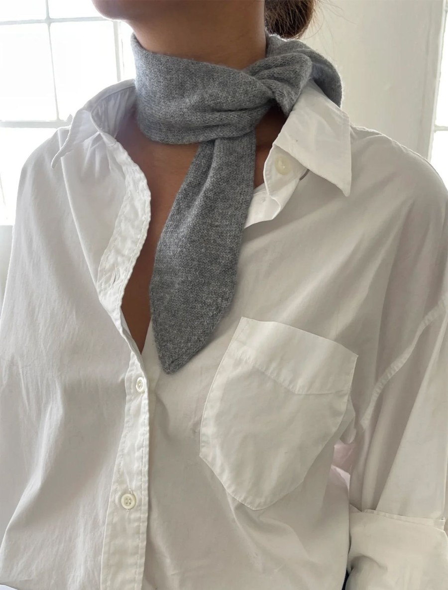 Best Classic Cashmere Skinny Scarf In Grey Scarves