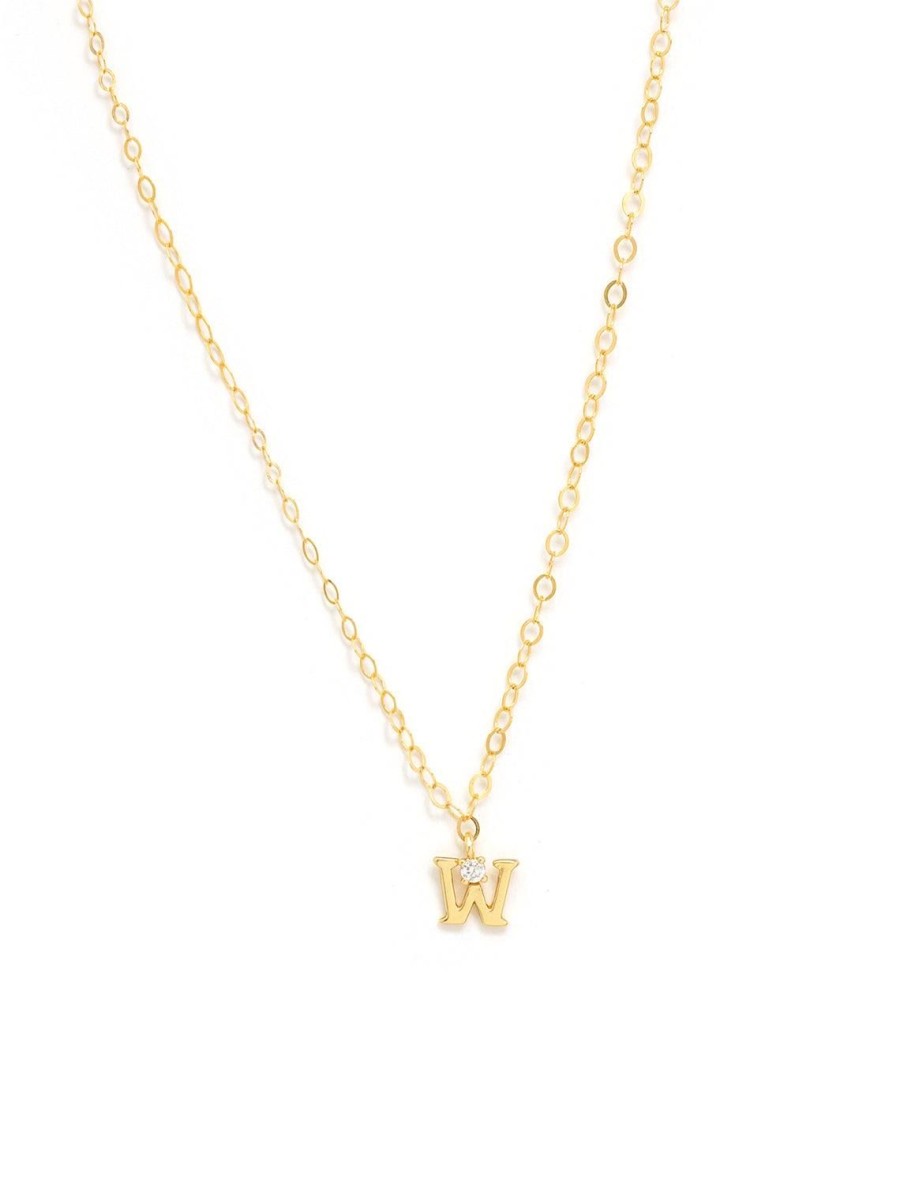 Wholesale Initial And Cz Necklace In Gold | W Delicate