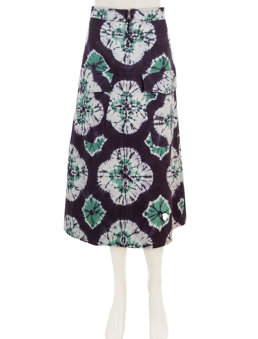 Hot Aveline Tie Dye Print Skirt In Teal Skirts