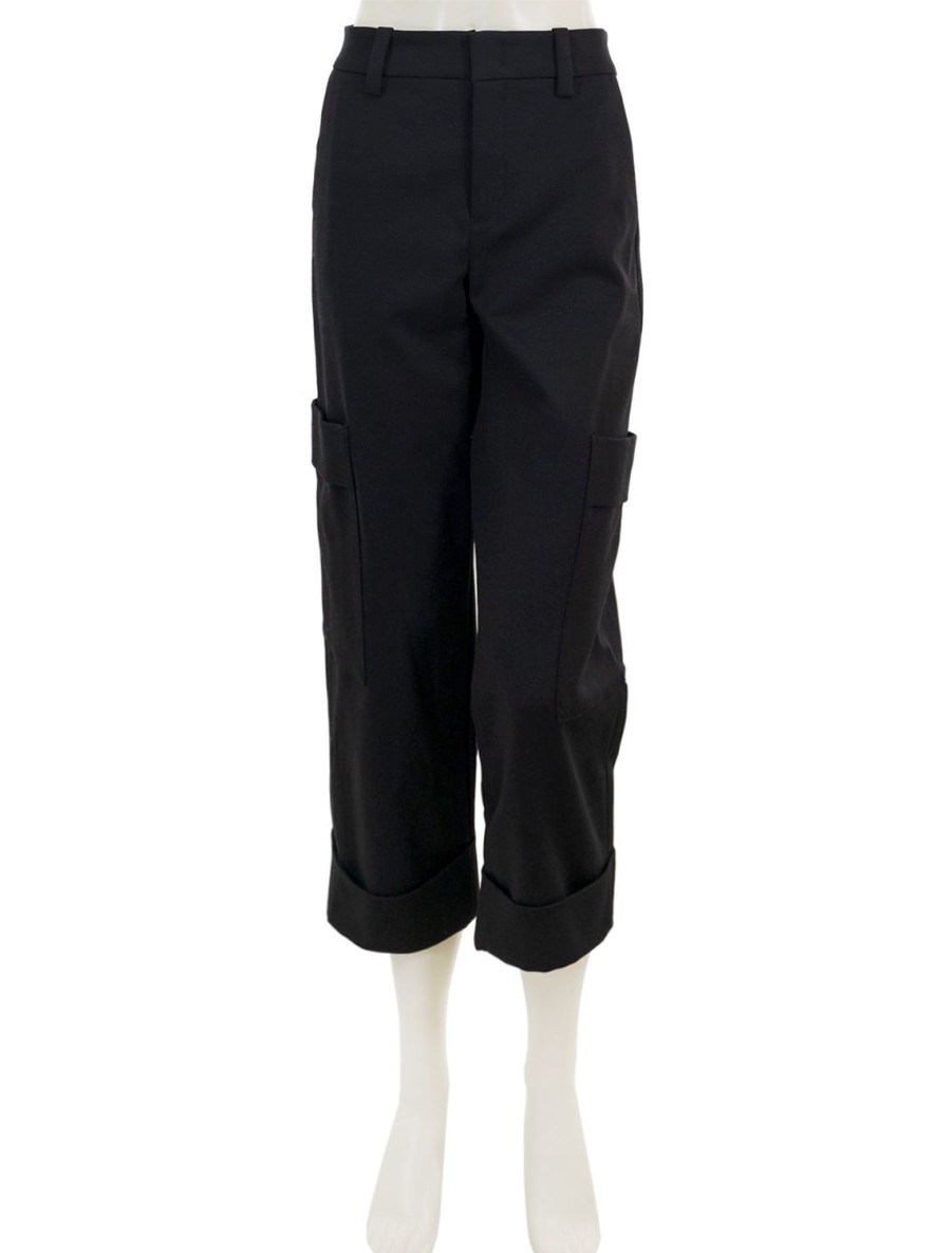 Clearance Utility Crop Pant In Black Trousers