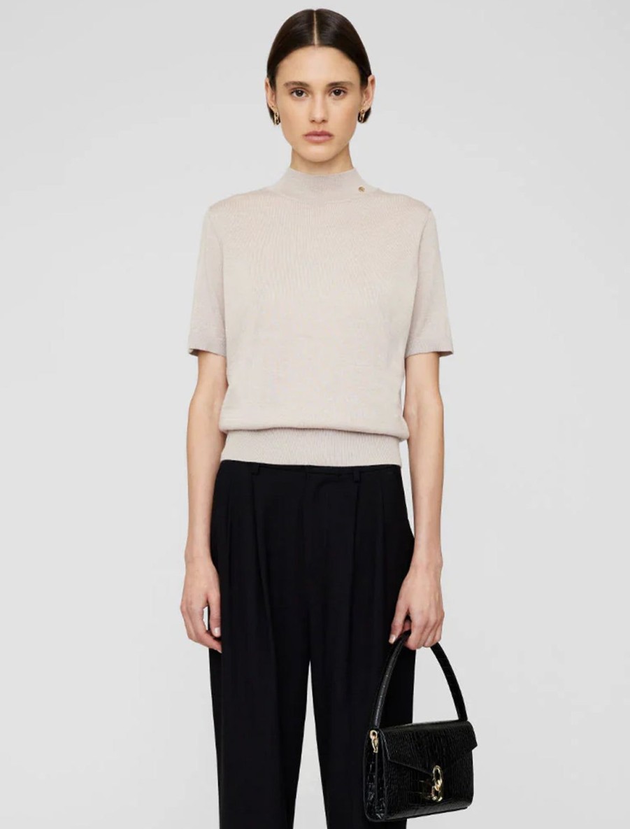 New Monique Sweater In Oatmeal Turtleneck + Mock Neck