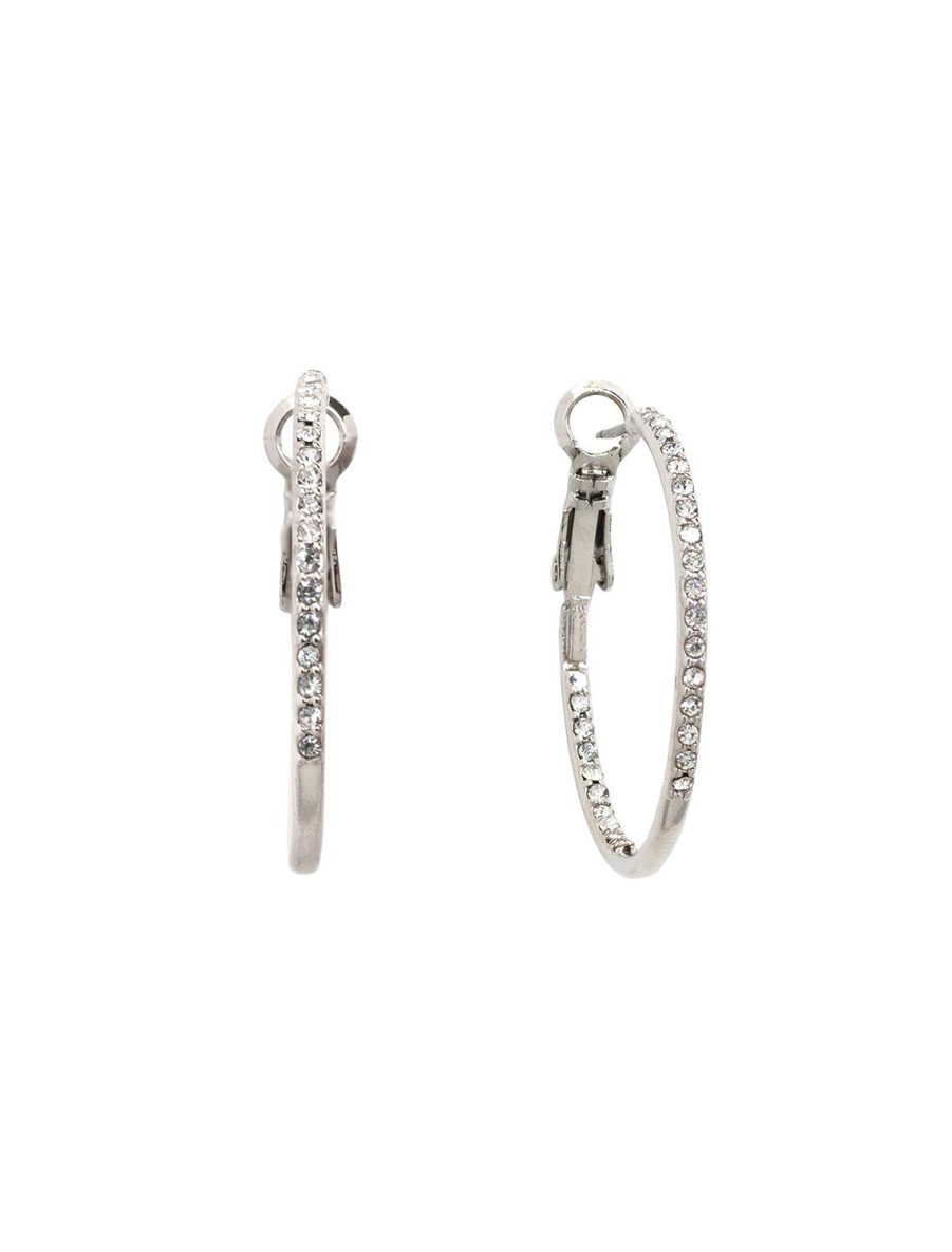 Best Small Rhinestone Hoops In Silver Hoops