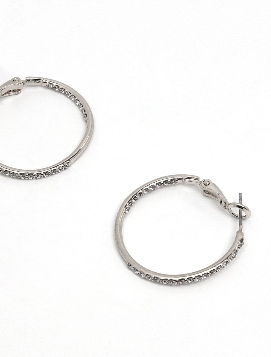 Best Small Rhinestone Hoops In Silver Hoops