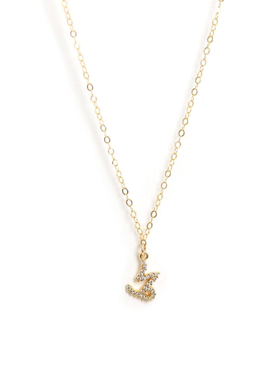 New Mini Pave Zodiac Necklace | Capricorn Delicate