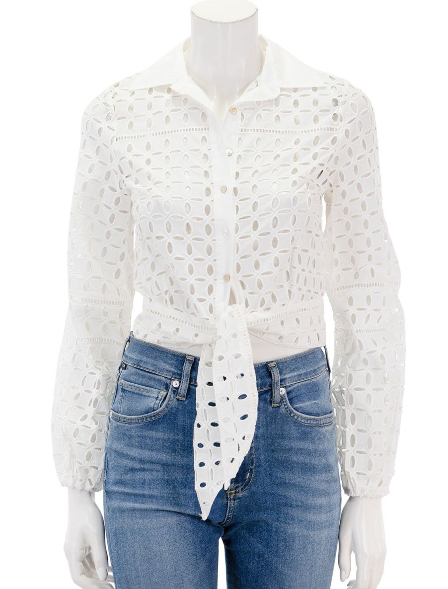 Online Summer Eyelet Top In Chiffon Blouses