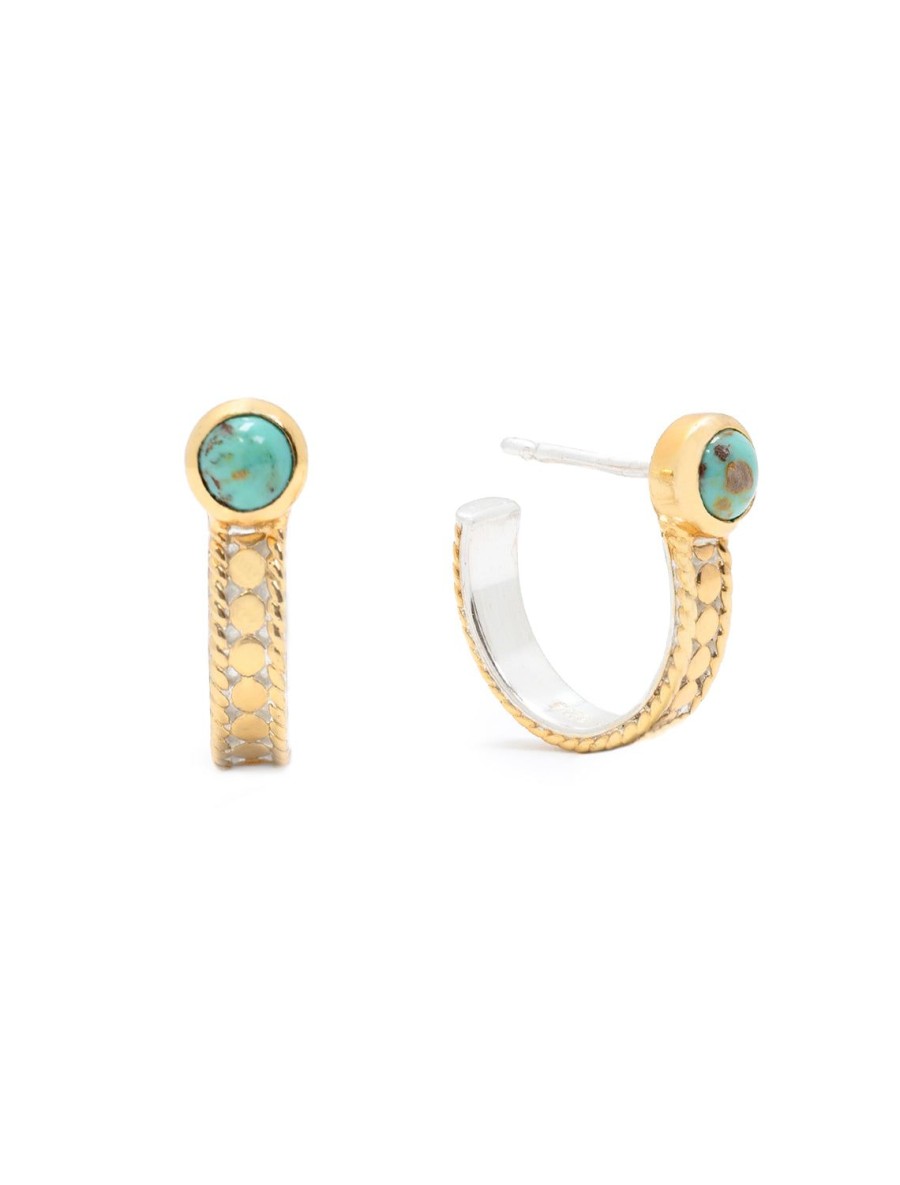 Wholesale Turquoise Hoop Earrings In Gold Studs