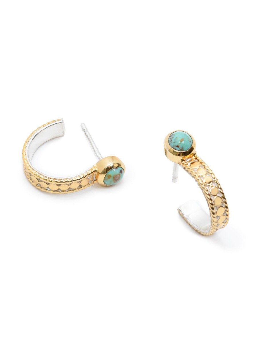 Wholesale Turquoise Hoop Earrings In Gold Studs