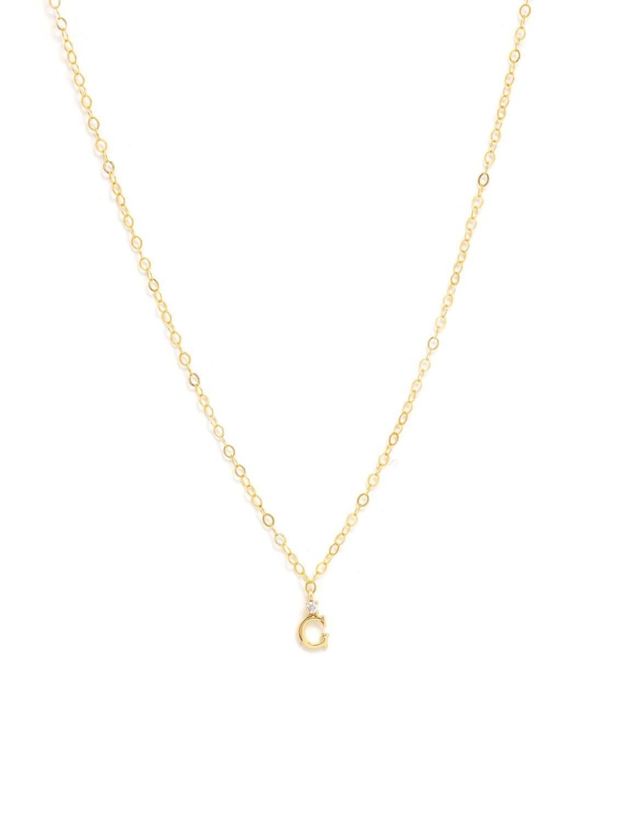 Wholesale Initial And Cz Necklace In Gold | G Delicate