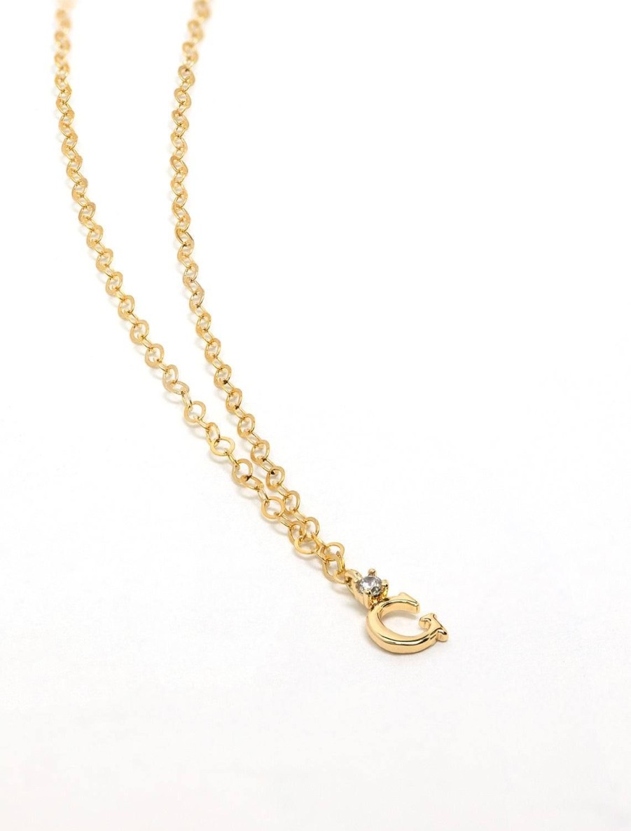 Wholesale Initial And Cz Necklace In Gold | G Delicate