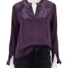 Clearance Ella Cut Away Henley In Fig Jam Blouses