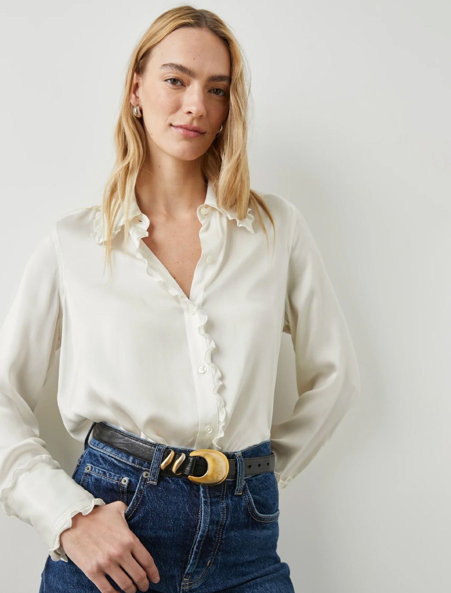 New Fia Blouse In Ivory Buttondowns + Shirts