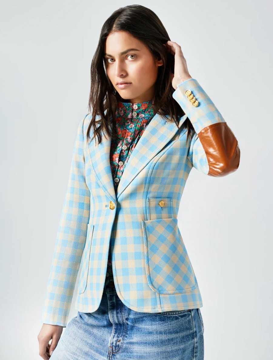 New Patch Pocket Duchess Blazer In Cornflower Check Blazers