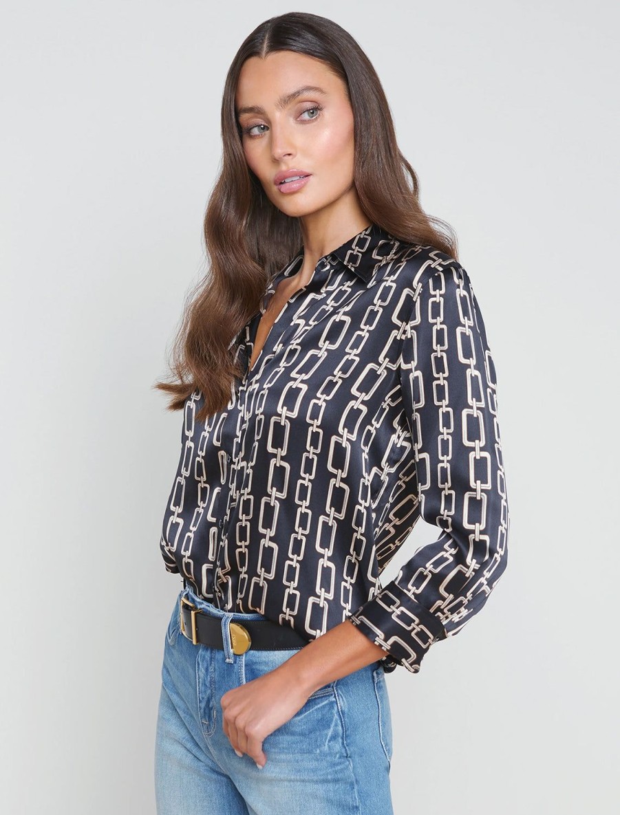 Best Dani In Black Geo Chain Buttondowns + Shirts