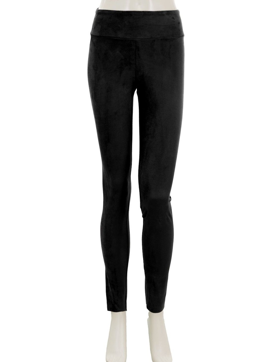 New Vegan Suede Leggings In Black Pants