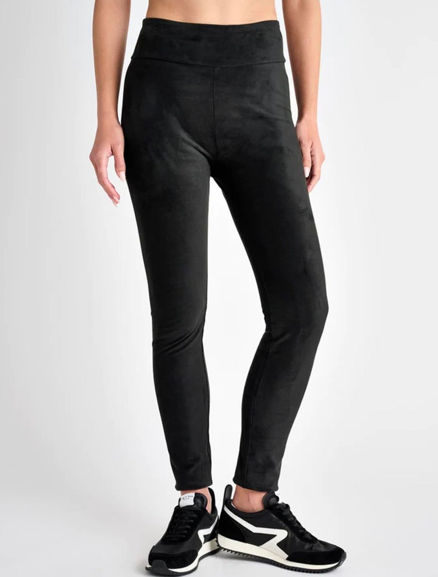 New Vegan Suede Leggings In Black Pants