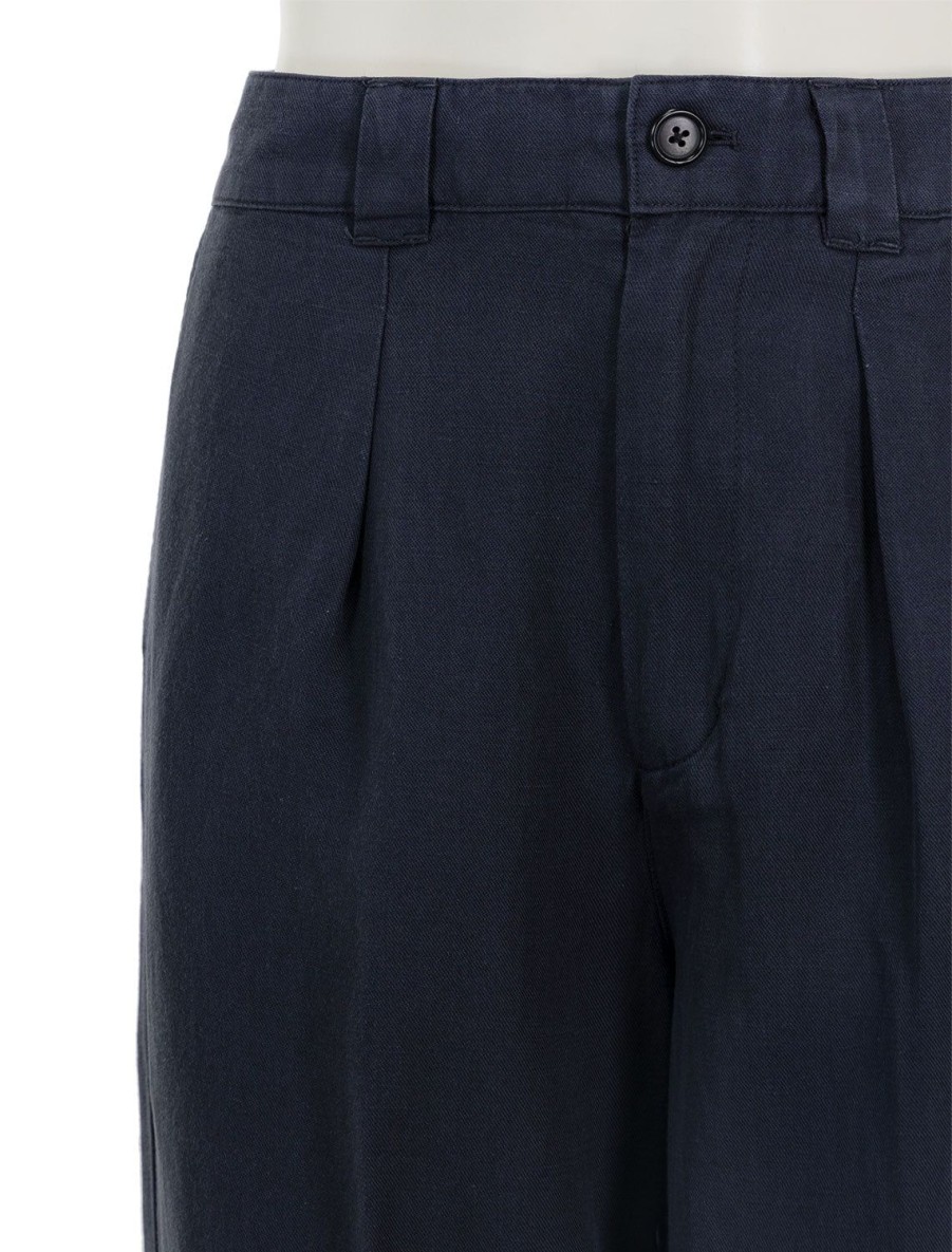 Hot Madeline Twill Pleated Trouser In Washed Black Blazers