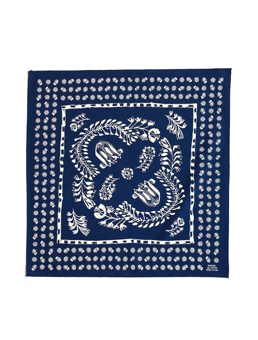 Hot Floral Bandana - Navy Scarves