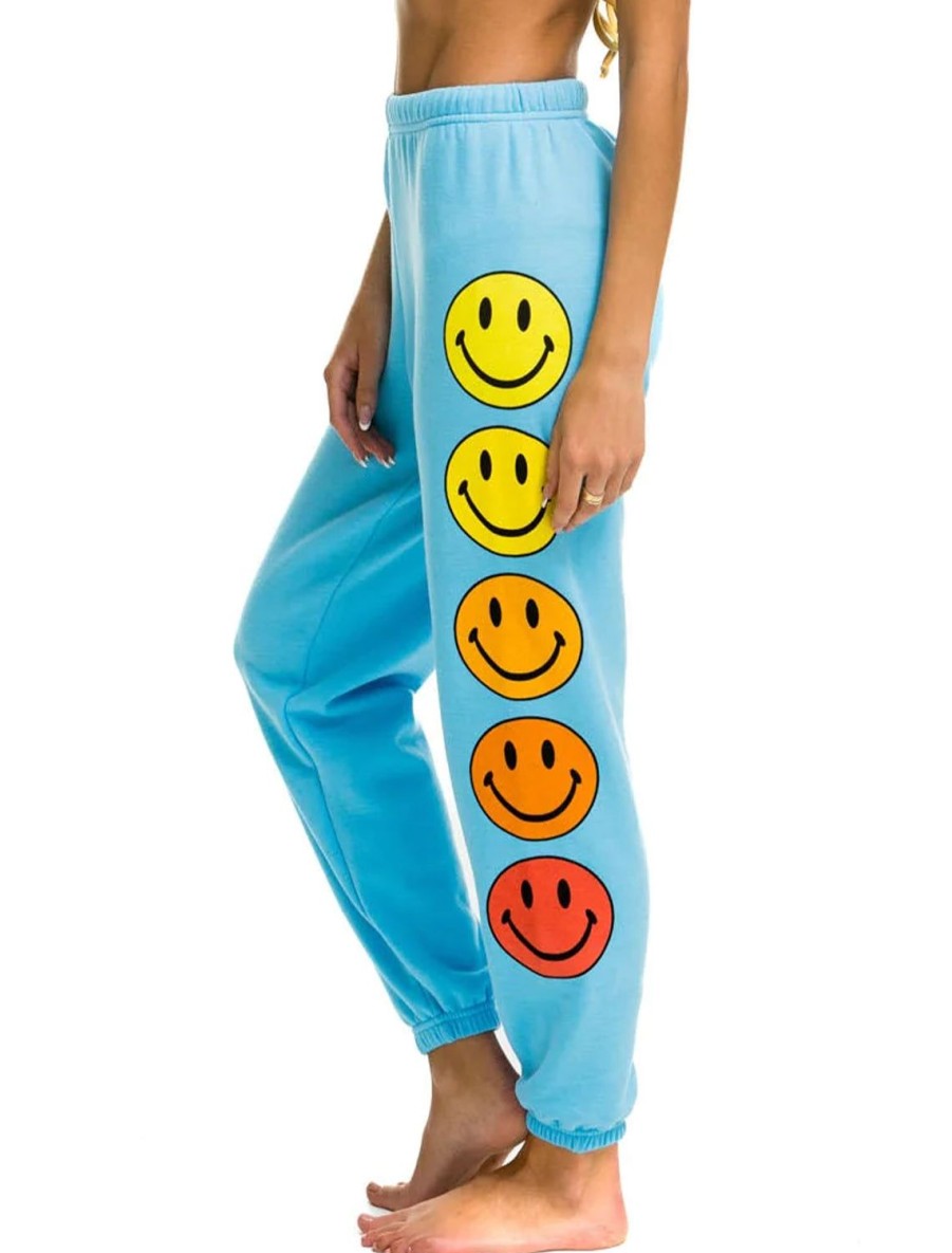 Best Smiley Sunset Womens Sweatpants In Sky Lounge Bottoms + Sweatpants