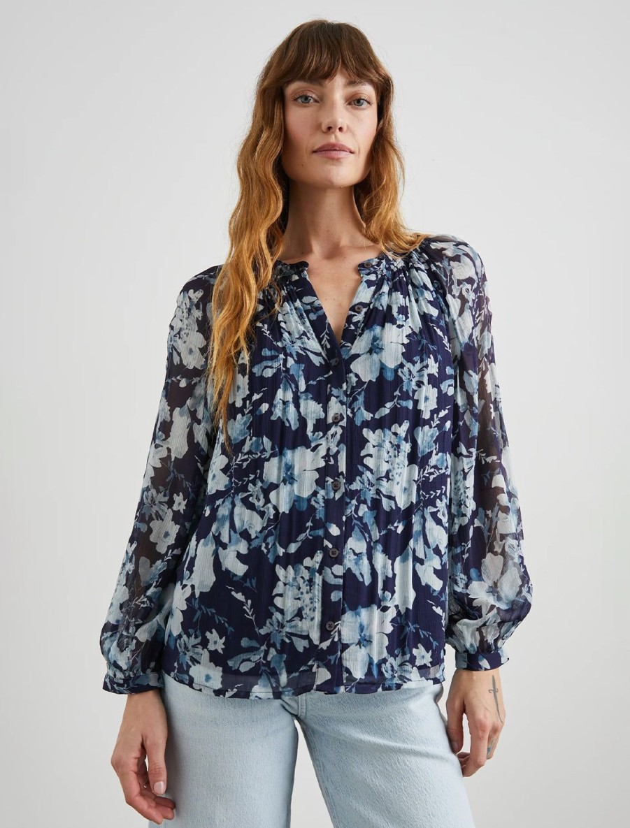 Best Nessie Blouse In Indigo Blossoms Blouses