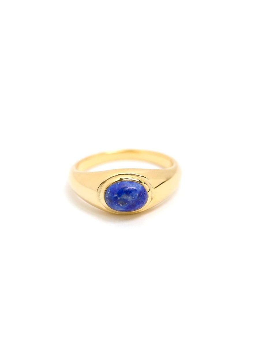 Clearance Oval Lapis Signet Ring Statement