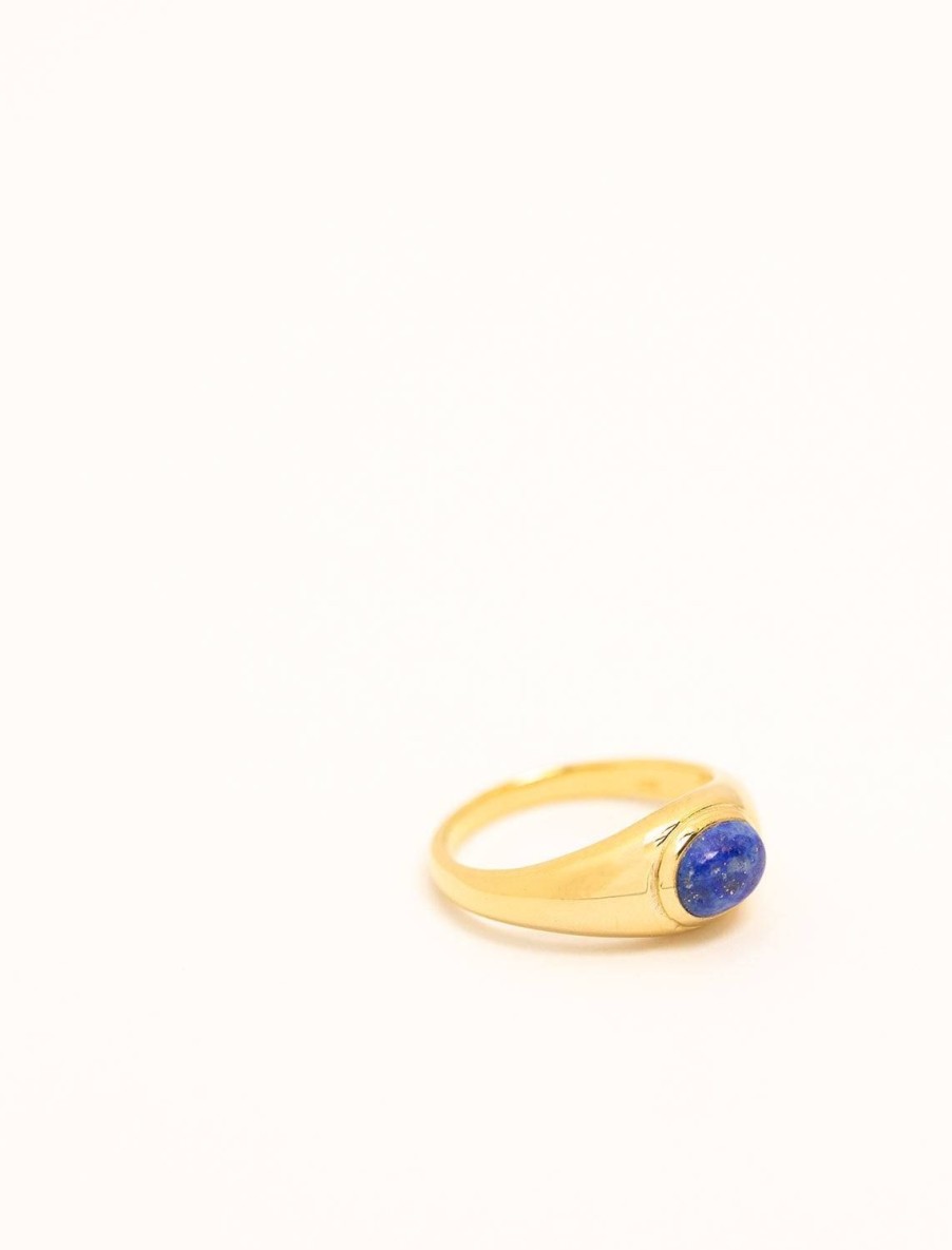 Clearance Oval Lapis Signet Ring Statement