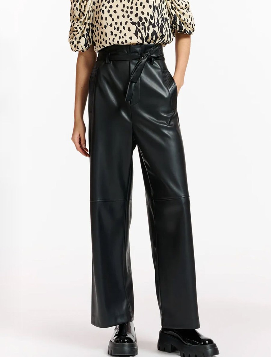 Online Encounter Faux Leather Pants In Black Pants