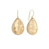 Wholesale Medium Hammered Teardrop Earrings In Gold Drops