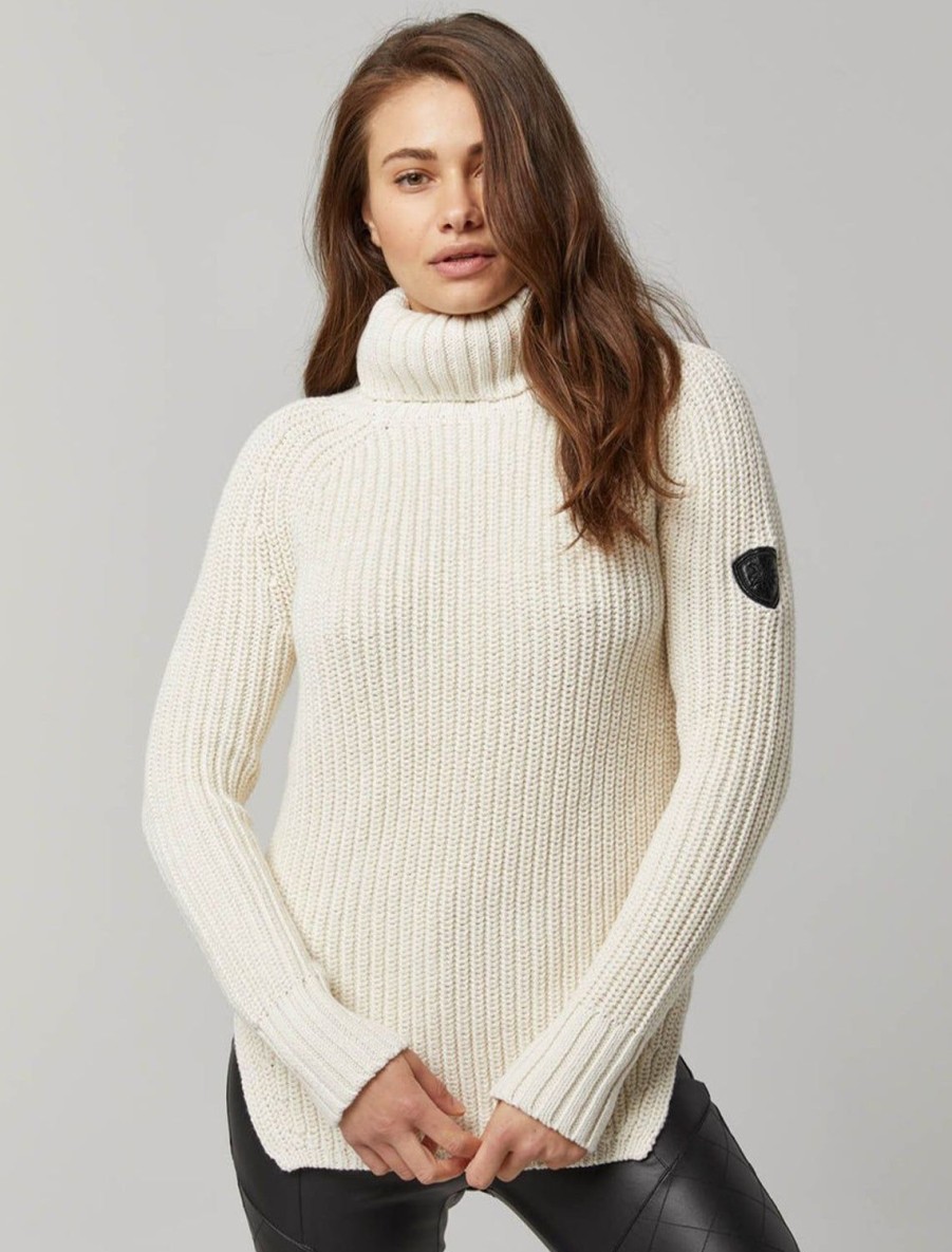 Clearance Simone Sweater In Ivory Turtleneck + Mock Neck