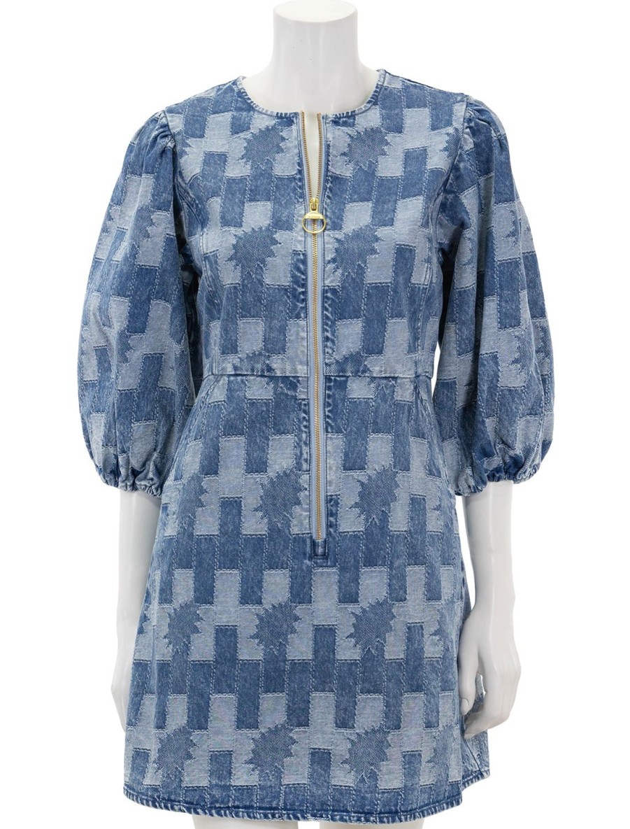 Online Bowhill Mini Dress In Patchwork Denim Casual + Knit Dresses