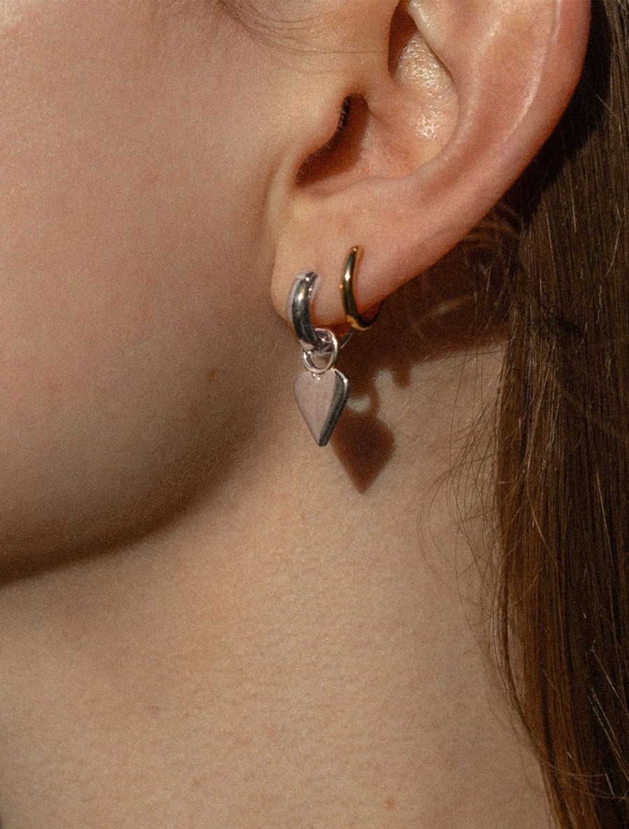 Best Petite Heart Earrings In Silver Hoops