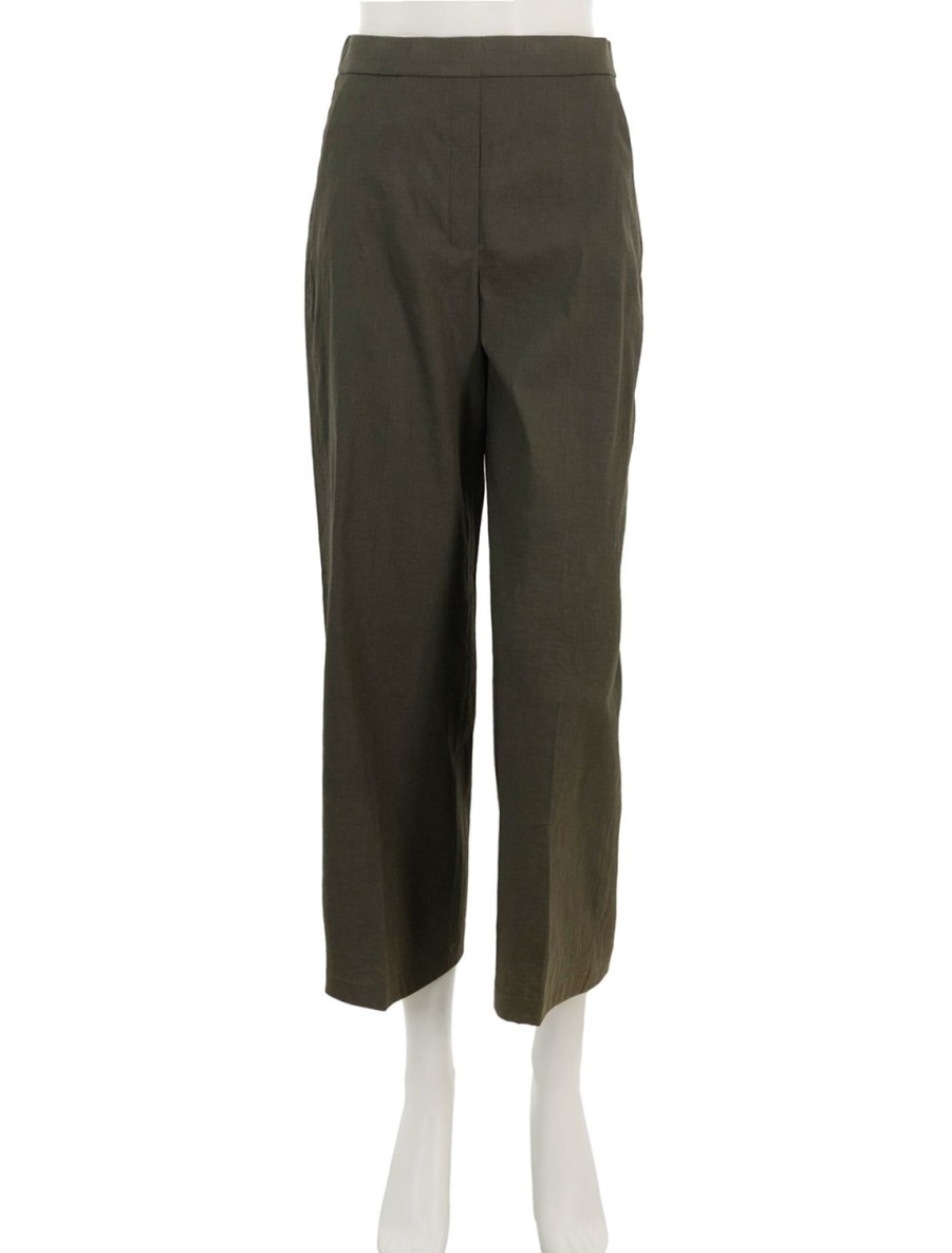 Clearance Relax Straight Pullon Trouser In Olive Pants