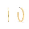 Hot Sienna Flat Hoops In Gold Hoops