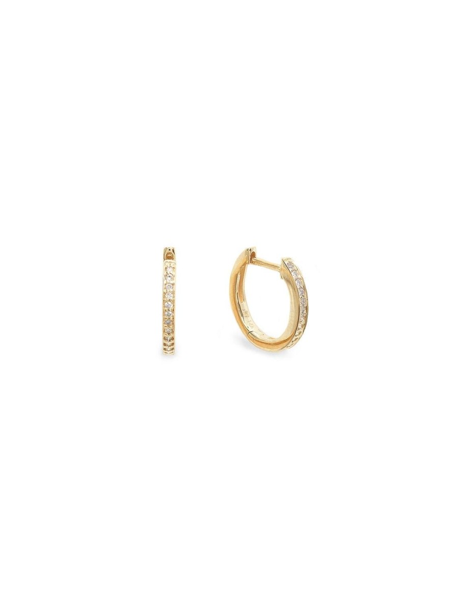 Best Pave Huggie Hoops In Yellow Gold Hoops