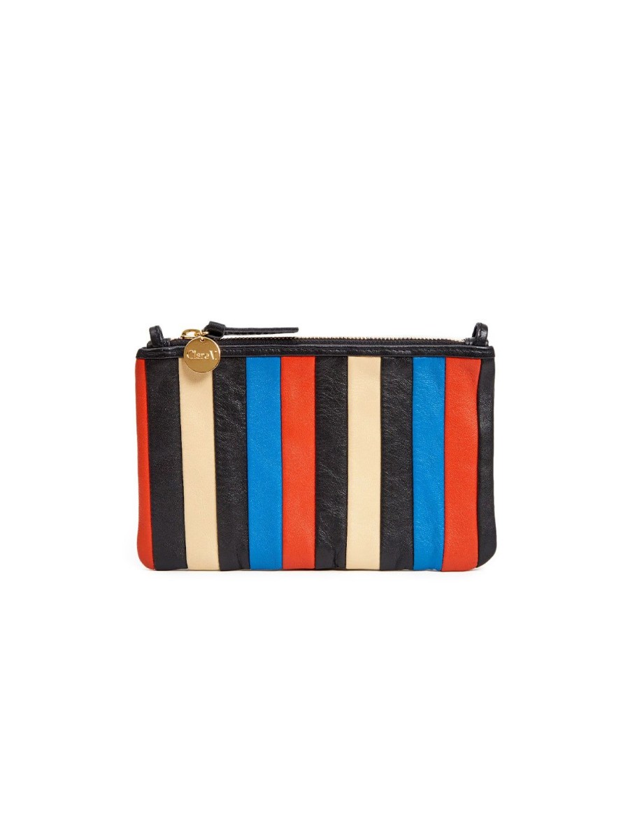 Online Wallet Clutch With Tabs In Multi Stripe Nappa Event/Night-Out Bags